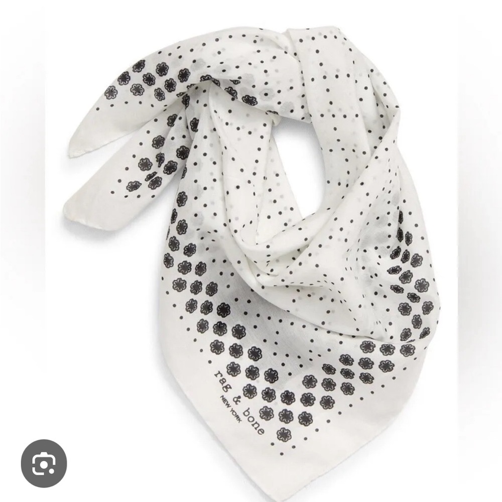 Rag & Bone cotton/silk white scarf bandana